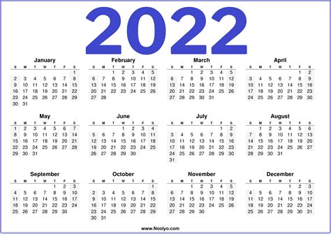 Large 2022 Calendar